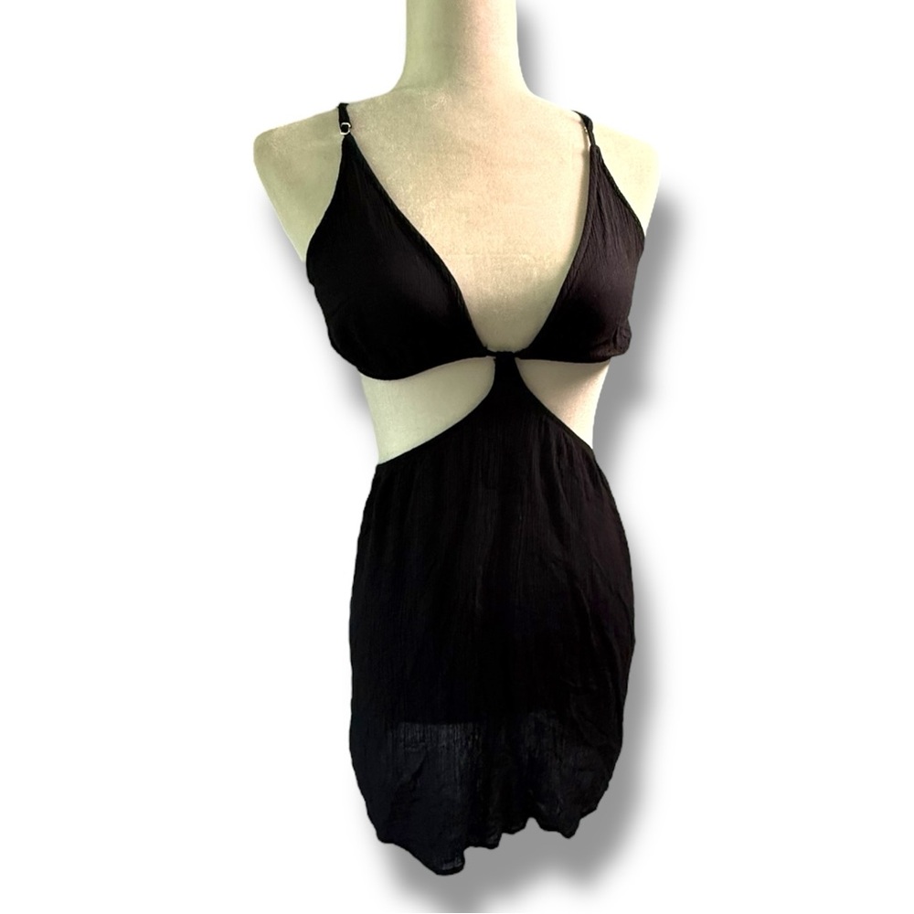 Wild Fable Black Textured Swim Coverup